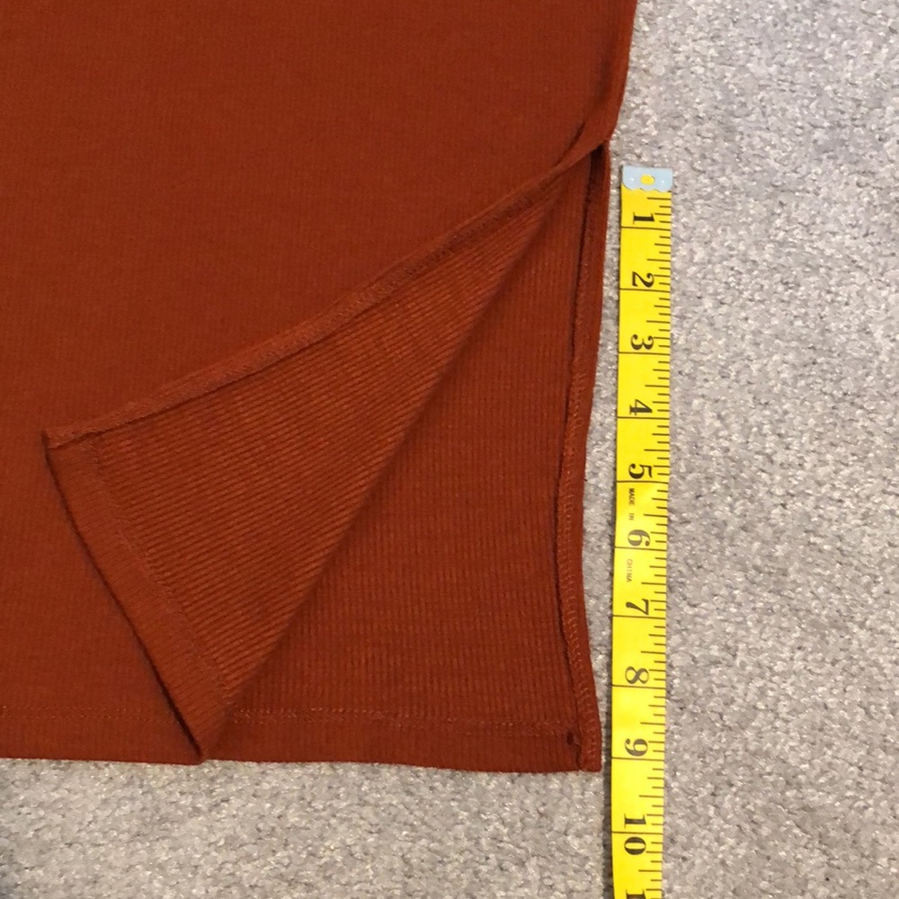 Rust Midi Bodycon Dress - Picture 3 of 12